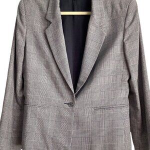 Vintage Talbots David Brooks 90s Check Plaid Blazer Jacket Size 12 Academia pure